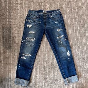 Paige jeans - ankle length, boyfriend fit, mid to low rise